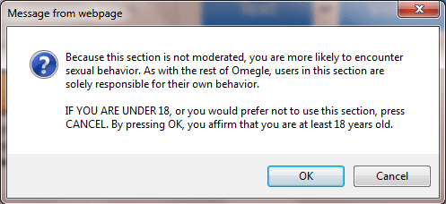 Trying to escape the moderators? Just click on the link for unmoderated chat. They ask you to confirm that you're old enough to be there without asking for any information to verify.